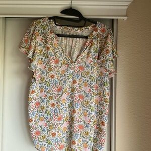 LOFT Multicolor Floral Blouse